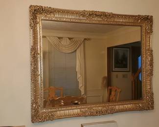 Beautiful gold gilt beveled mirror