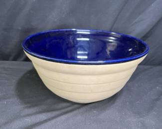 Cobalt Blue Earthenware Large Mixing Bowl