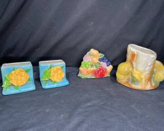 Vintage Planters & Fruit Napkin Holder