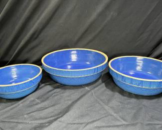 3 VTG Stackable Earthenware Bowls