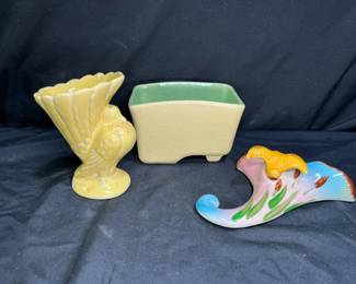 3 vintage ceramic planters