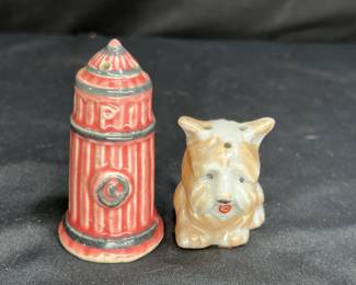 VTG Terrier & Hydrant Salt and Pepper Shakers