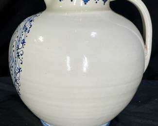 Vintage Cobalt Blue & White Pitcher