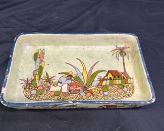 3 Hand Painted Mexican Pottery Dishes