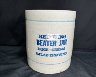 Salt-Glazed Red Wing Beater Jar