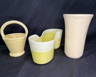 Coronet Pottery Curving Swirl Planter & 2 Others