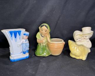 2 Shawnee Figurine Planters & 1 Other Marked Japan
