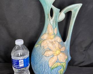Blue Roseville Clematis 18-15 Ewer Pitcher