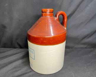 1/2 Gallon Brown & Tan Salt Glaze Liquor Jug