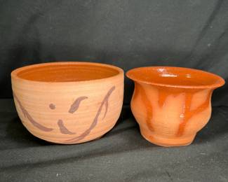2 CS Clifton Redware Bowls