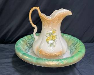 Vintage RS Prussia Pitcher & O.C.C.O Limoge Basin
