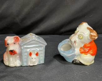 Dog w/ House & Dog w/ Food Bowl Toothpick Holders