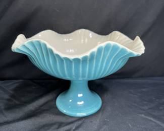 Red Wing Pottery USA 690 Blue Compote