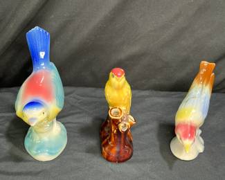 Vintage Royal Copley Figurine & Bird Vase Japan