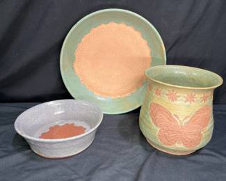 3 Stoneware Signed by C. Clifton