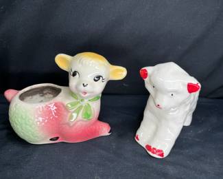 Vintage Ceramic Lamb Planters Shawnee