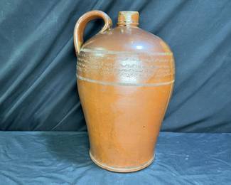 Large Antique Baluster Form Molasses Jug