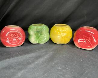 VTG Lemon, Pepper, & 2 Apples Ceramic Planters