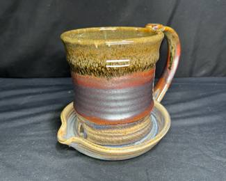 Large Stoneware Pottery Bacon Cooker Fedza USA