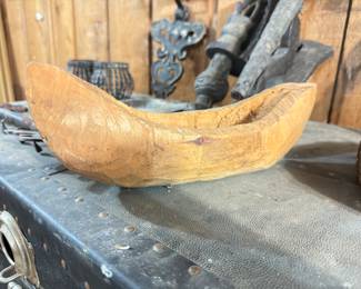 carved wood boat