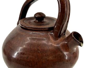 Signed Taylor Stoneware Brown Teapot
