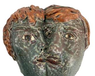 Abstract Signed Anthony Romantic Stoneware Art
