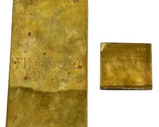 Faux 76oz Fine Gold Bar Paperweights
