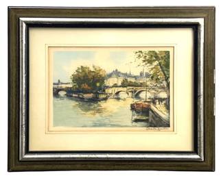 Signed Charles Blondin Landscape Etching
