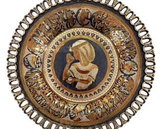 Egyptian Brass and Bronze Plate
