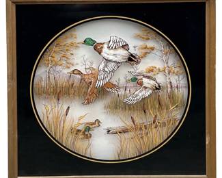 Layered Glass Duck Painting
