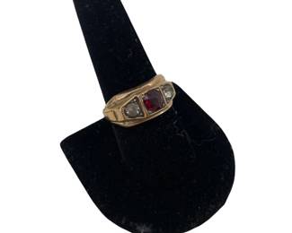 Men’s 12k Gold Filled Ring with Faux Gems
