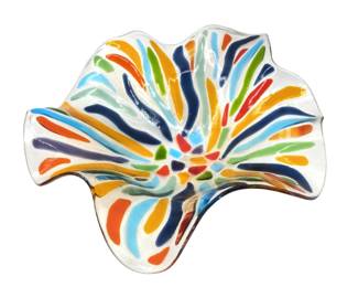 Multicolored Art Glass Bowl
