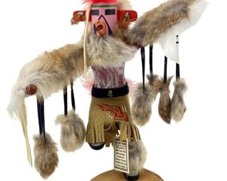 Signed W. Yazzie Red Tail Hawk Kachina

