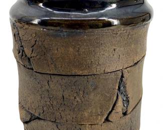 Signed DB Handcrafted Stoneware Art Vase
