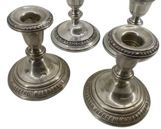 2 Pair Frank M. Whiting Sterling Candlesticks
