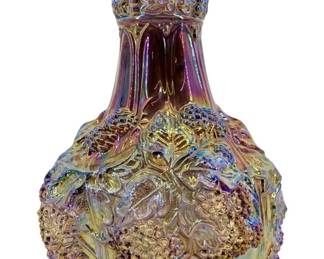 Vintage Grape Vine Design Carnival Glass Vase
