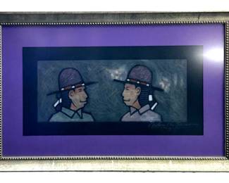 Signed Anthony Chee Emerson Pastel Drawing
