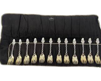 12pc Tiffany & Co Sterling Strawberry Forks
