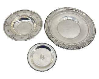 3 Sterling Trays and Bowl
