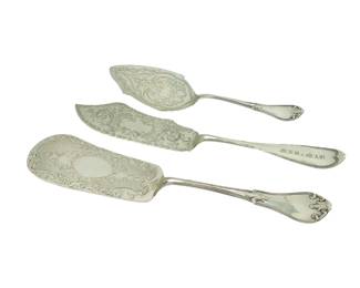 3 Piece Old Coin Silver Serving Set
