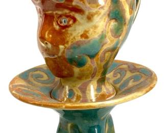 Signed Diana Kilber Stoneware Pottery Teacup
