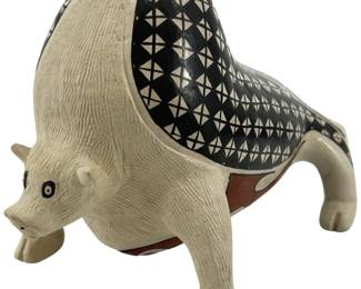 Signed Dulces N Melero Bear Ceramic Pottery
