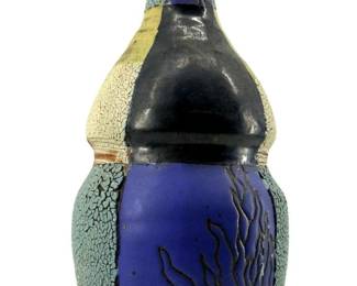 Signed Jeff Reich Stoneware Abstract Vase
