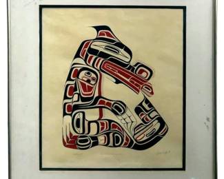 Signed Richard Hunt “Kwa-Gulth Sea Bear" Litho
