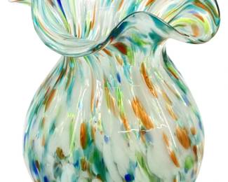 Multicolored Art Glass Vase
