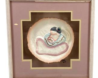 Southwestern Signed Monk Framed Art Plate
