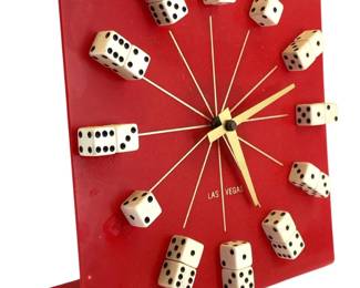 Vintage Las Vegas Red Dice Clock
