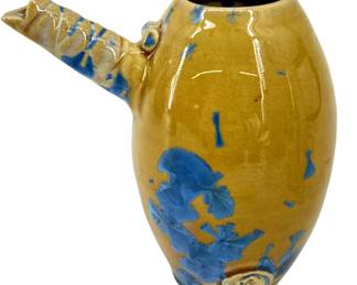 Signed Crystalline Glazed Pottery Miniature Teapot
