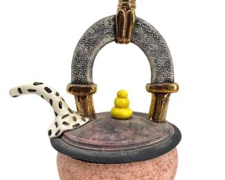 Signed Hage Ceramic Teapot Art
