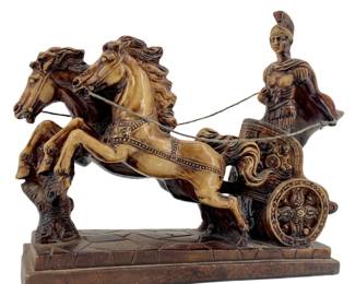 Resin Roman Chariot Sculpture
